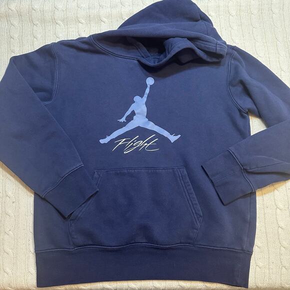 Jordan Hoodie sz L (12-14) Navy Blue Jordan Hooded Sweatshirt - Picture 1 of 5